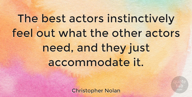Christopher Nolan Quote About Movie, Inspiring, Actors: The Best Actors Instinctively Feel...