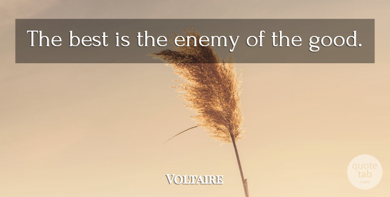 Voltaire Quote About Inspirational, Military, Learning: The Best Is The Enemy...