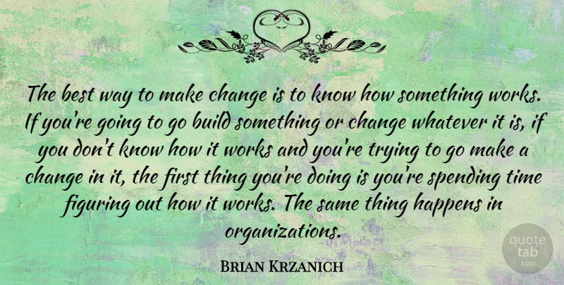 Brian Krzanich Quote About Best, Build, Change, Figuring, Happens: The Best Way To Make...