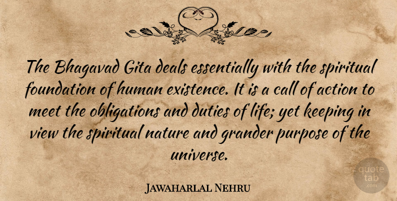 Jawaharlal Nehru Quote About Spiritual, Views, Gita: The Bhagavad Gita Deals Essentially...