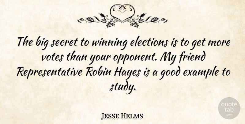 Jesse Helms Quote About Winning, Secret, Example: The Big Secret To Winning...