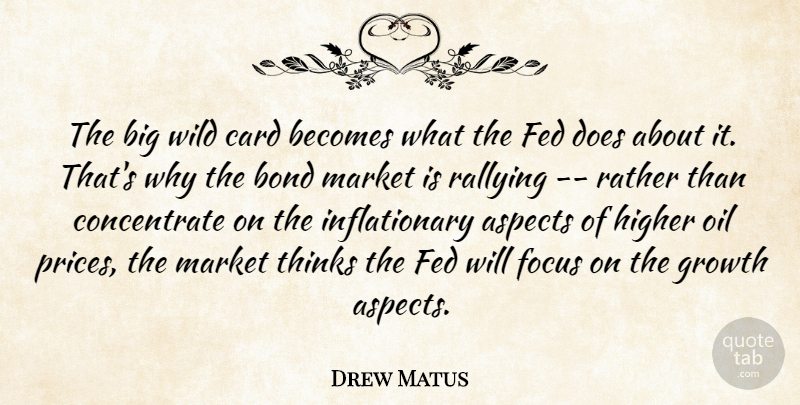 Drew Matus Quote About Aspects, Becomes, Bond, Card, Fed: The Big Wild Card Becomes...