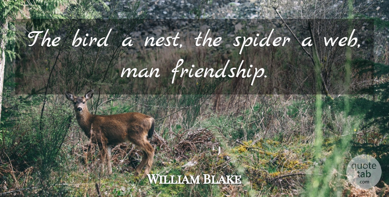 William Blake Quote About Friendship, Best Friend, Happiness: The Bird A Nest The...