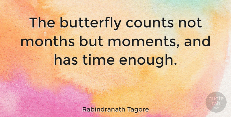 Rabindranath Tagore Quote About Time, Memories, Butterfly: The Butterfly Counts Not Months...