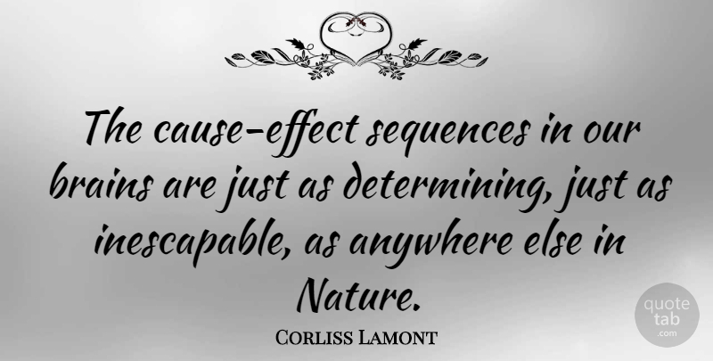 Corliss Lamont Quote About Brain, Causes, Sequence: The Cause Effect Sequences In...