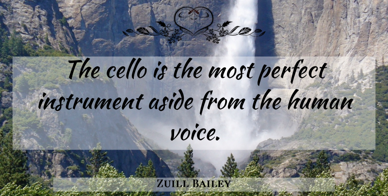 Zuill Bailey Quote About Aside, Cello, Human, Instrument, Perfect: The Cello Is The Most...