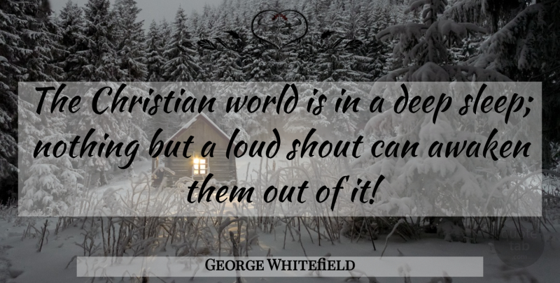 George Whitefield Quote About Christian, Sleep, World: The Christian World Is In...