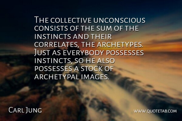 Carl Jung Quote About Archetypal, Collective, Consists, Everybody, Possesses: The Collective Unconscious Consists Of...
