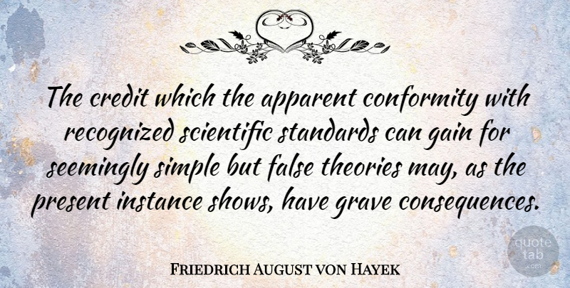 Friedrich August von Hayek Quote About Simple, Credit, May: The Credit Which The Apparent...