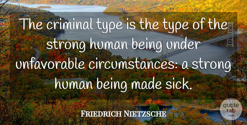 Friedrich Nietzsche Quote About Strong, Sick, Criminals: The Criminal Type Is The...