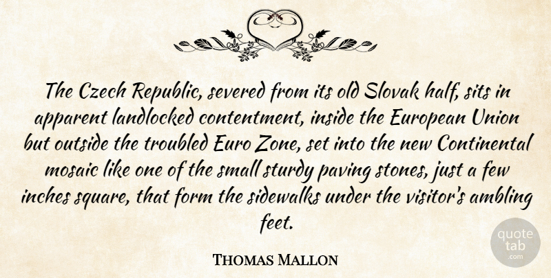 Thomas Mallon Quote About Apparent, Czech, European, Few, Form: The Czech Republic Severed From...