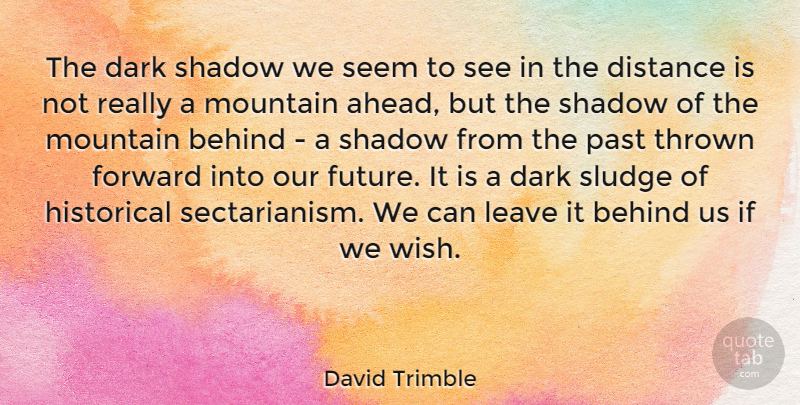 David Trimble Quote About Distance, Dark, Past: The Dark Shadow We Seem...