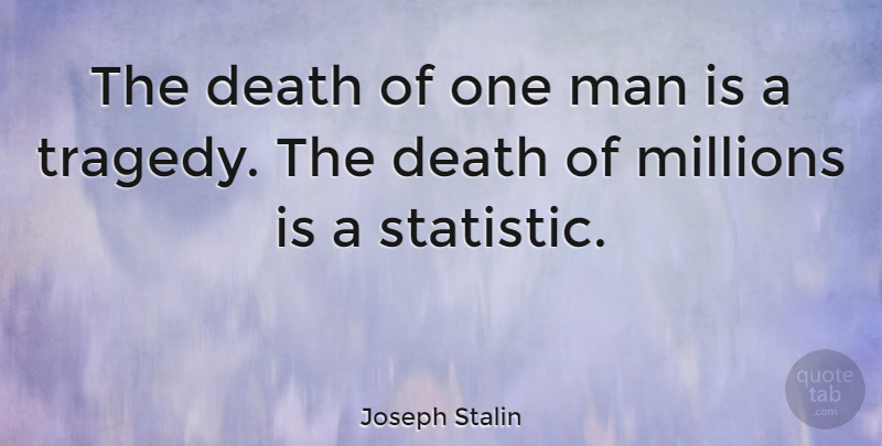 Joseph Stalin Quote About Death, Man, Millions: The Death Of One Man...