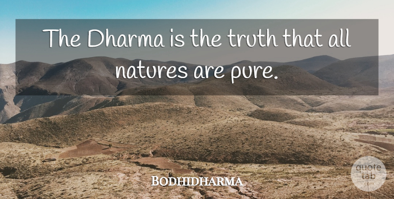 Bodhidharma Quote About Dharma, Pure: The Dharma Is The Truth...