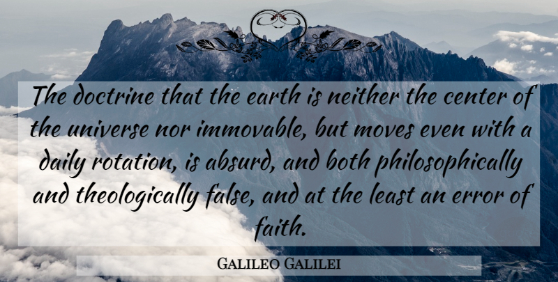 Galileo Galilei Quote About Moving, Errors, Religion: The Doctrine That The Earth...