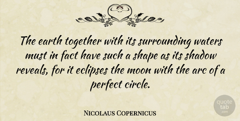 Nicolaus Copernicus Quote About Moon, Circles, Perfect: The Earth Together With Its...