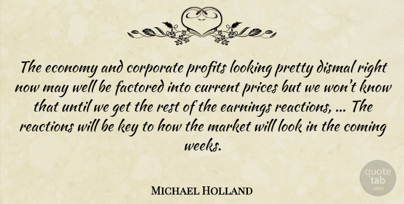 Michael Holland Quote About Coming, Corporate, Current, Dismal, Earnings: The Economy And Corporate Profits...