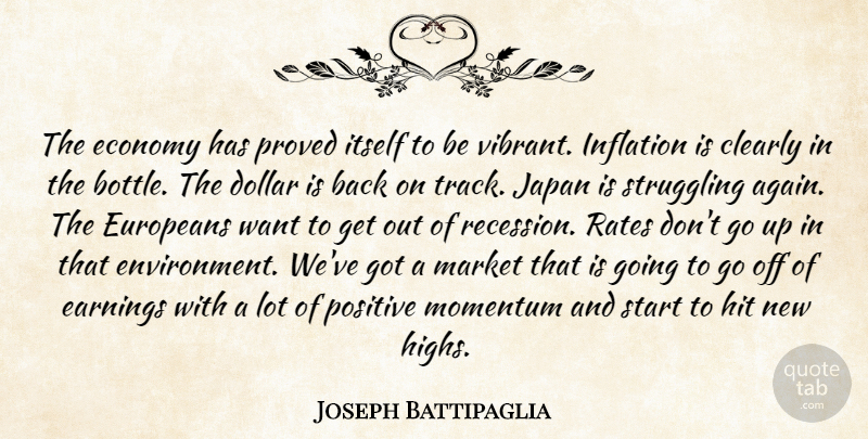 Joseph Battipaglia Quote About Clearly, Dollar, Earnings, Economy, Europeans: The Economy Has Proved Itself...