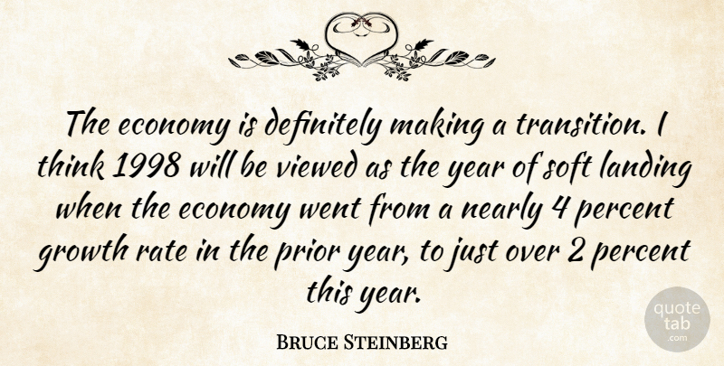 Bruce Steinberg Quote About Definitely, Economy, Economy And Economics, Growth, Landing: The Economy Is Definitely Making...