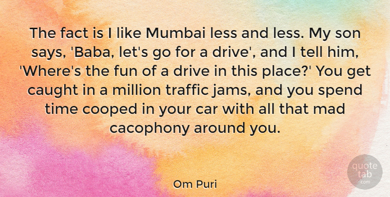 Om Puri Quote About Fun, Son, Mad: The Fact Is I Like...