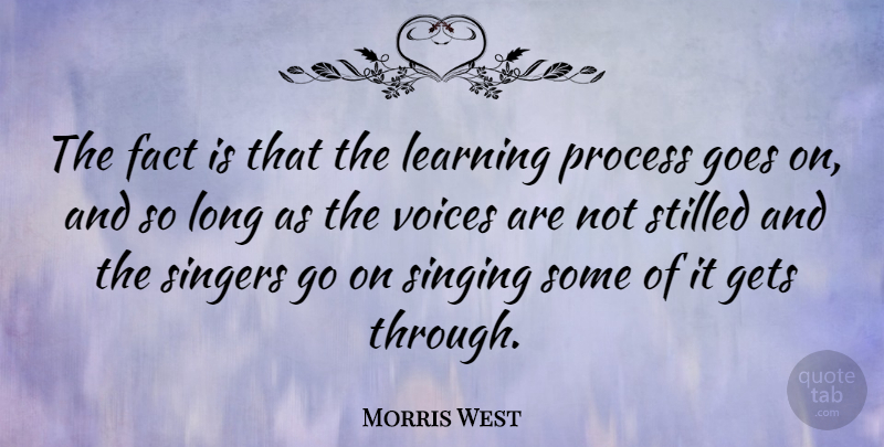 Morris West Quote About Voice, Long, Singing: The Fact Is That The...