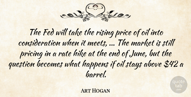 Art Hogan Quote About Above, Becomes, Fed, Happens, Hike: The Fed Will Take The...