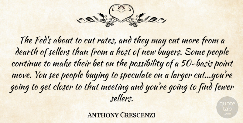 Anthony Crescenzi Quote About Bet, Buying, Closer, Continue, Cut: The Feds About To Cut...