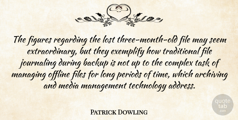 Patrick Dowling Quote About Backup, Complex, Figures, File, Files: The Figures Regarding The Lost...