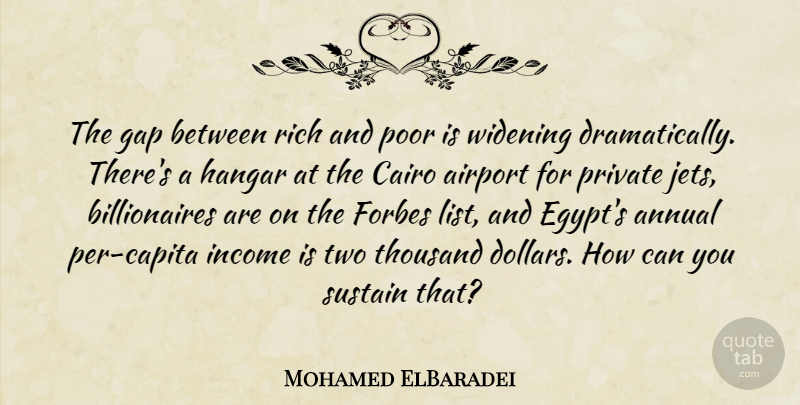 Mohamed ElBaradei Quote About Annual, Forbes, Gap, Income, Private: The Gap Between Rich And...
