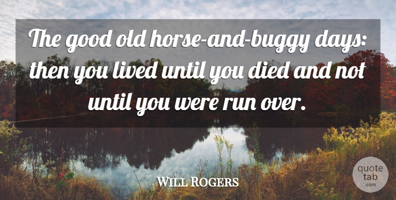 Will Rogers Quote About Running, Horse, Modern Life: The Good Old Horse And...