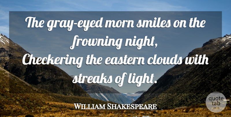 William Shakespeare Quote About Night, Light, Clouds: The Gray Eyed Morn Smiles...
