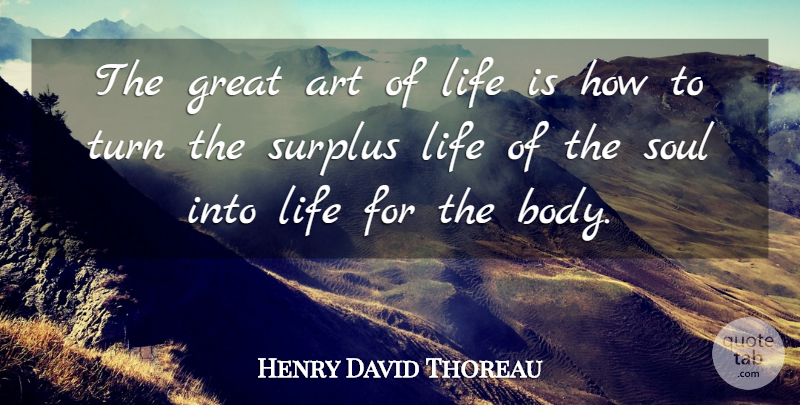 Henry David Thoreau Quote About Life, Art, Soul: The Great Art Of Life...