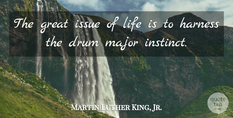 Martin Luther King, Jr. Quote About Issues, Life Is, Instinct: The Great Issue Of Life...