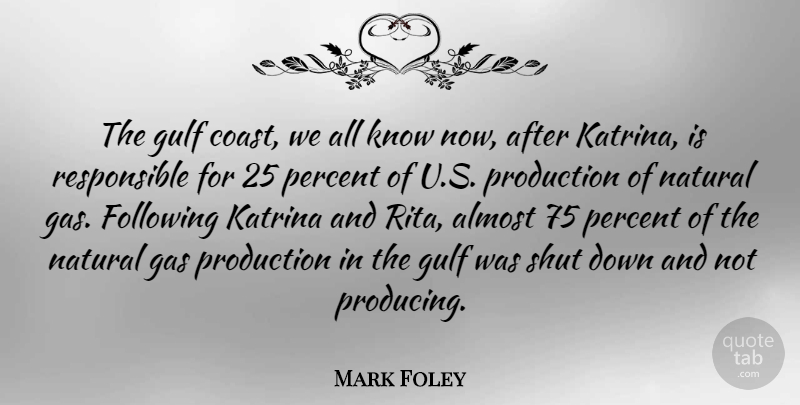 Mark Foley Quote About Almost, Following, Gas, Gulf, Katrina: The Gulf Coast We All...