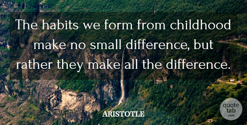 Aristotle Quote About Education, Differences, Childhood: The Habits We Form From...