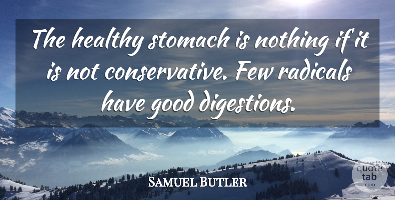 Samuel Butler Quote About Healthy, Digestion, Conservative: The Healthy Stomach Is Nothing...
