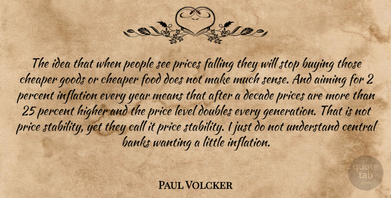 Paul Volcker Quote About Fall, Mean, Years: The Idea That When People...