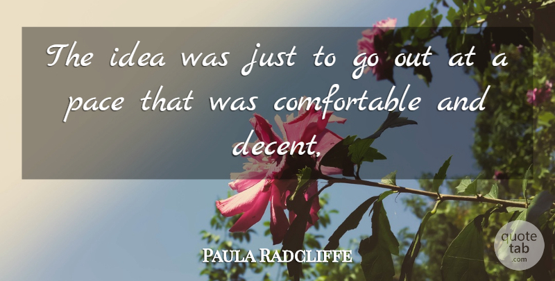 Paula Radcliffe Quote About Pace: The Idea Was Just To...
