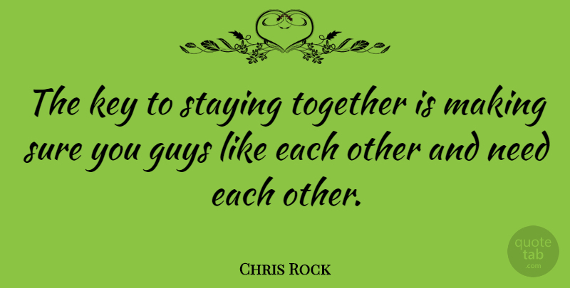 Chris Rock Quote About Love, Relationship, Keys: The Key To Staying Together...
