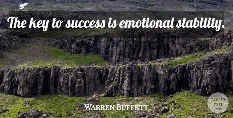 Warren Buffett Quote About Emotional, Keys, Key To Success: The Key To Success Is...