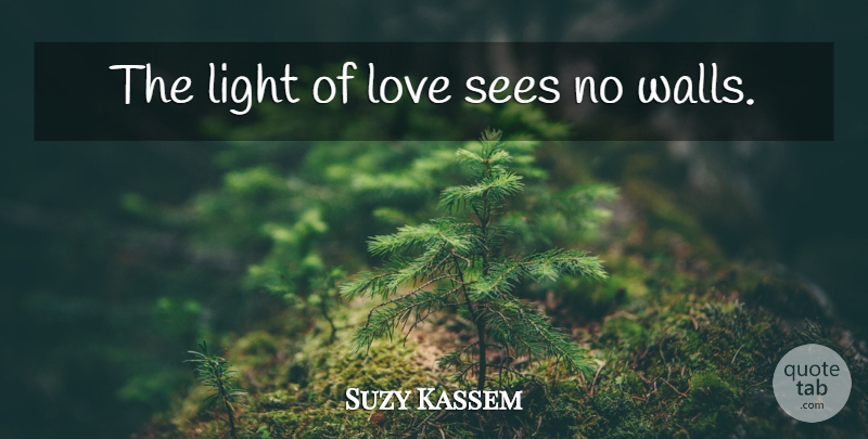 Suzy Kassem Quote About Wall, Light, Light Of Love: The Light Of Love Sees...