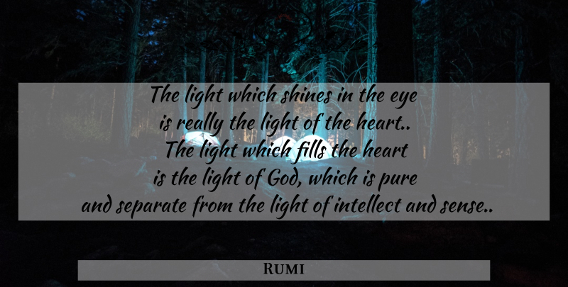 Rumi Quote About Eye, Heart, Light: The Light Which Shines In...