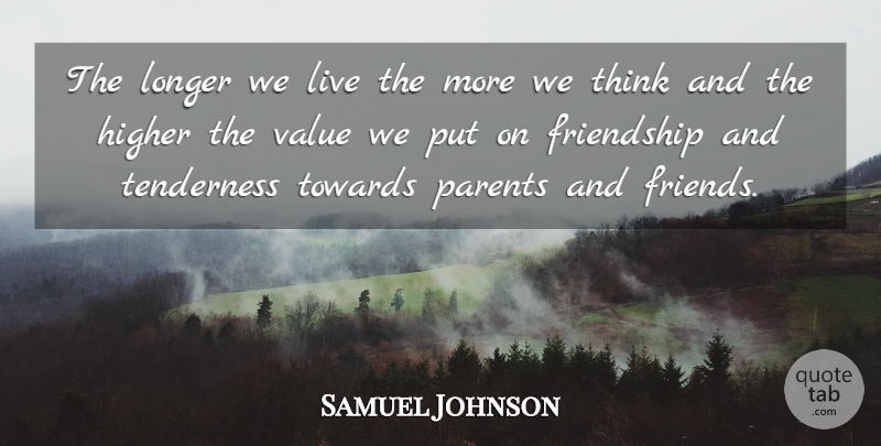 Samuel Johnson Quote About Good Life, Thinking, Parent: The Longer We Live The...