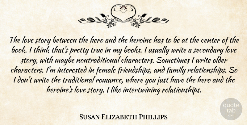 Susan Elizabeth Phillips Quote About Book, Hero, Character: The Love Story Between The...