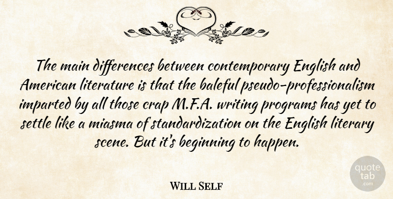 Will Self Quote About Crap, English, Literary, Main, Programs: The Main Differences Between Contemporary...