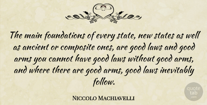 Niccolo Machiavelli Quote About Law, Literature, Politics: The Main Foundations Of Every...