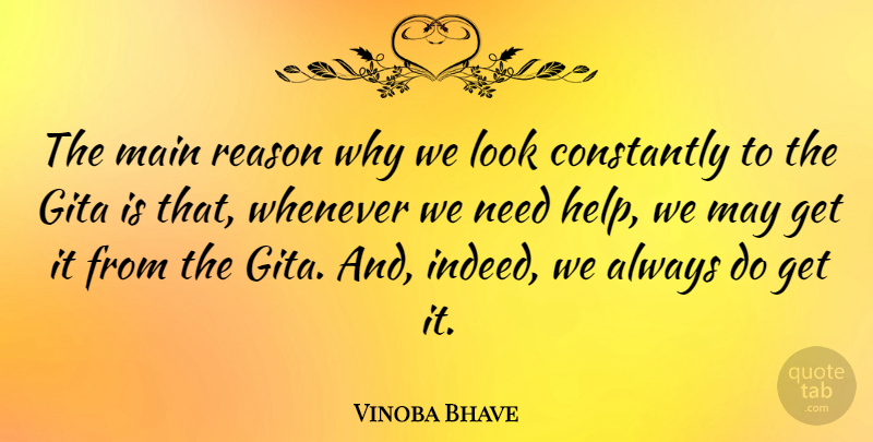 Vinoba Bhave Quote About Looks, Gita, May: The Main Reason Why We...