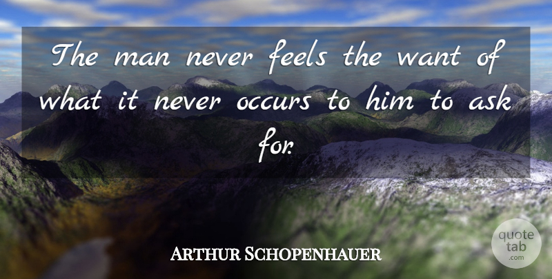 Arthur Schopenhauer Quote About Philosophical, Men, Desire: The Man Never Feels The...