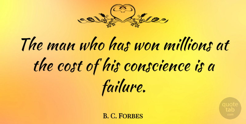 B. C. Forbes Quote About Men, Greed, Cost: The Man Who Has Won...