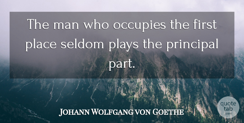 Johann Wolfgang von Goethe Quote About Leadership, Men, Play: The Man Who Occupies The...